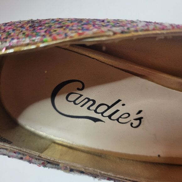 Candies Glitter Peep Toe Heels - Picture 3 of 13